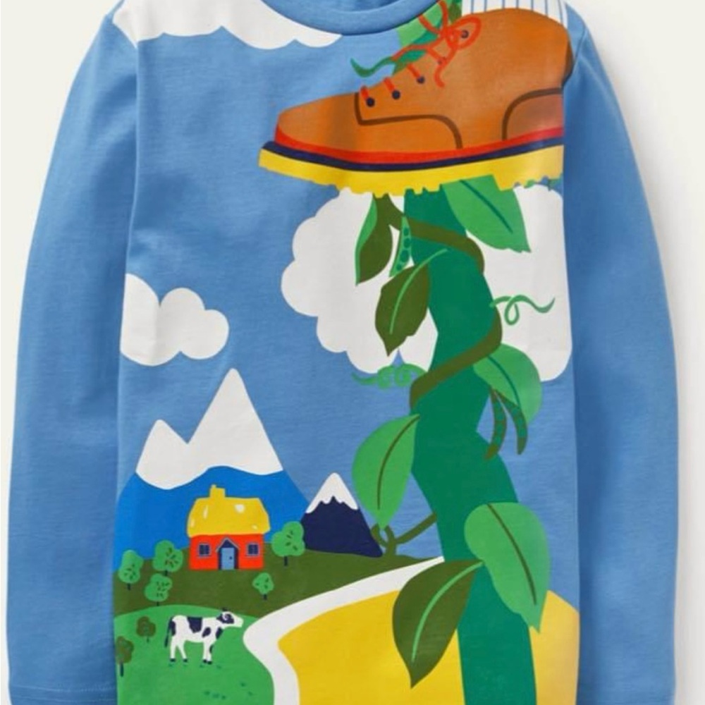 Mini Boden Jack and the bean stalk long sleeve shirt sz 4/5